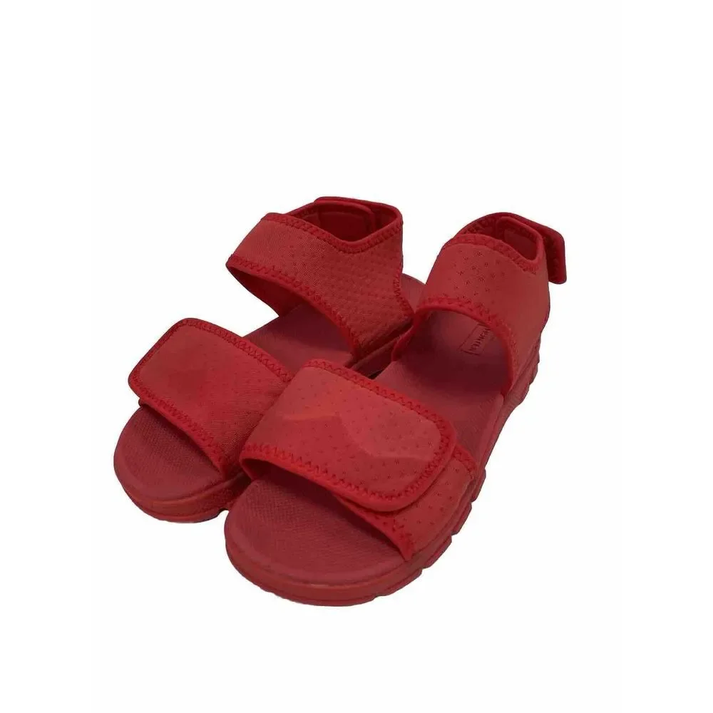 Hunter‎ Sandals Girls Size 3 Wellies Outdoor Big Kid Sandals Red Summer Colorful